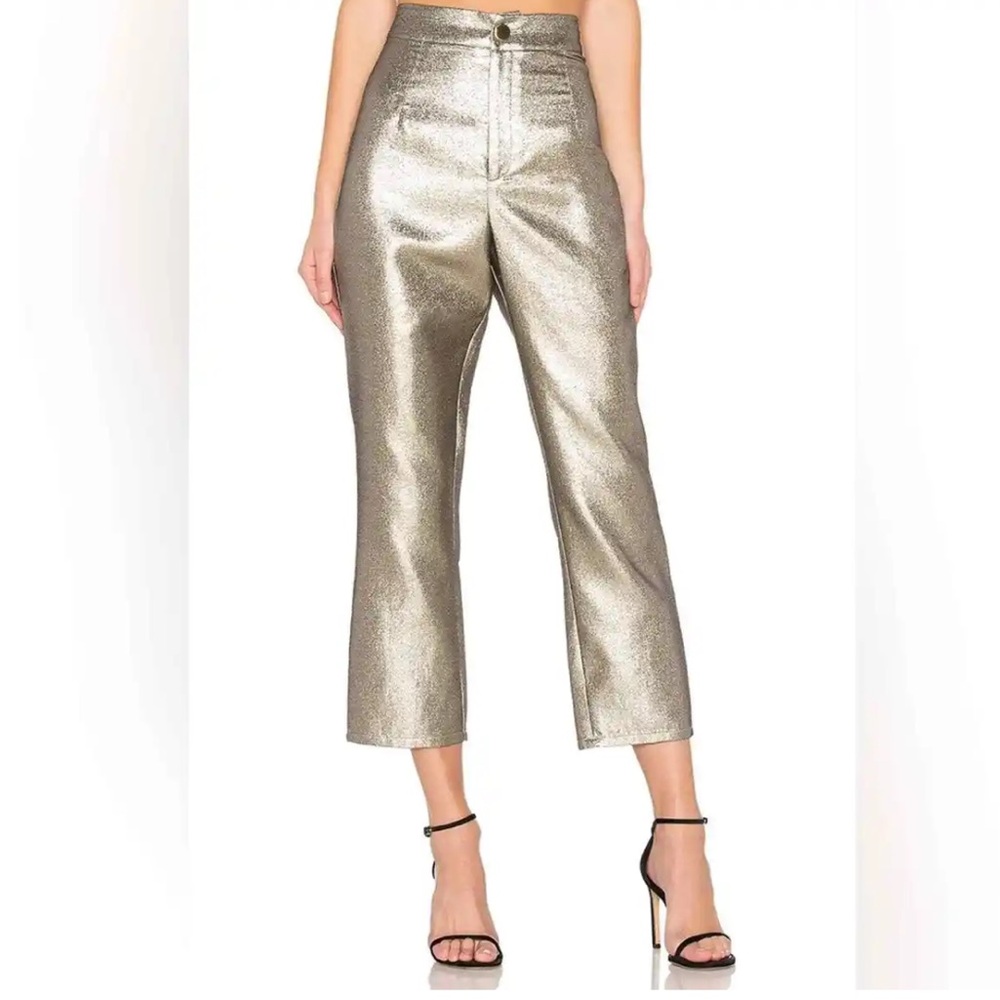 B1 Show Me Your Mumu Metallic‎ Gold-Glitter Hepburn Pant Size Medium